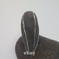 Canard en Bois Sculpté à la Main Vintage 13 Drake Peint Art Populaire Détail 1978