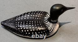 Canard leurre sculpté peint signé, art populaire, 1978 Nick Nelson, cadeaux d'art vintage