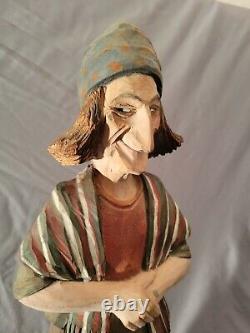 Carl-johan Trygg Folk Art Carving Statues Hobo Paire 16 Rare