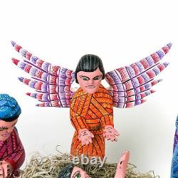 Chef-d’œuvre Nativité Scène Oaxacan Sculpture Sur Bois