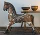 Cheval Ancien En Bois Sculpt&eacute;, Peint &agrave; La Main, Art Populaire Primitif, Style Carrousel