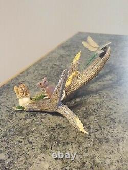 Ciseaux De Cerf Sculptés À La Main Antler Morel Mushroom/mouse Rotting Log Shed Carving Folk Art