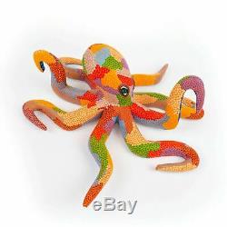 Colourful Octopus Oaxacan Alebrije Sculpture Sur Bois Fine Mexican Folk Art Sculpture