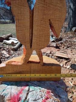 Coq unique sculpté à la tronçonneuse, poulet en bois de 22 pouces de haut