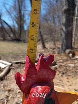 Coq unique sculpté à la tronçonneuse, poulet en bois de 22 pouces de haut