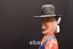 DELBERT BUCK Sculpture Cow-boy Montant un Mouton Art Populaire NAVAJO Américain Autochtone Sculpté