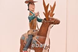 DELBERT BUCK Sculpture Cowboy Monte Cerf ART POPULAIRE NAVAJO Art Amérindien Sculpté