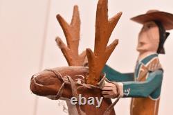 DELBERT BUCK Sculpture Cowboy Monte Cerf ART POPULAIRE NAVAJO Art Amérindien Sculpté