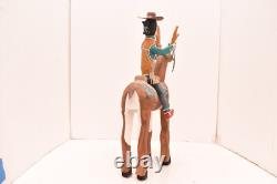 DELBERT BUCK Sculpture Cowboy Monte Cerf ART POPULAIRE NAVAJO Art Amérindien Sculpté