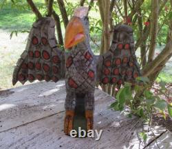 Dan et Barbara Strawser PA Folk Art Aigle en bois sculpté style Schimmel OOAK 10,5 H