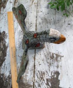 Dan et Barbara Strawser PA Folk Art Aigle en bois sculpté style Schimmel OOAK 10,5 H