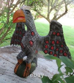 Dan et Barbara Strawser PA Folk Art Aigle en bois sculpté style Schimmel OOAK 10,5 H