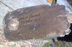 Dan et Barbara Strawser PA Folk Art Aigle en bois sculpté style Schimmel OOAK 10,5 H