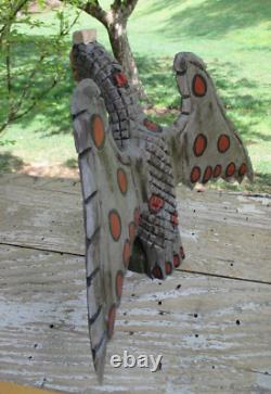 Dan et Barbara Strawser PA Folk Art Aigle en bois sculpté style Schimmel OOAK 10,5 H