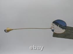 Daniel M Hale Sculpture de Trompette Folk Art Unique en Son Genre Signée 2002