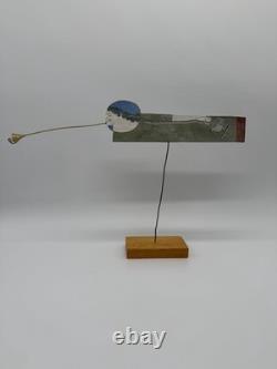 Daniel M Hale Sculpture de Trompette Folk Art Unique en Son Genre Signée 2002