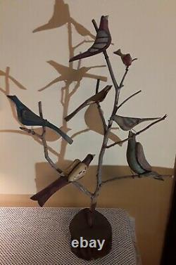 Daniel Strawser Hand Carved Pennsylvania Folk Art Bird Tree Vers 1984