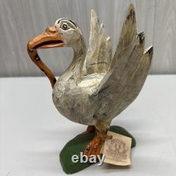 Daniel et Donna Strawser Canard Sculpté en Art Populaire avec Serpent 9 Pouces de Haut 1997 LIRE
