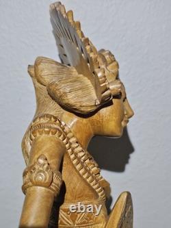 Danseur balinais en bois sculpté à la main 2003 14 Art populaire Indonésie Détails intricats