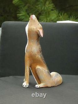 David Alvarez Coyote Wood Sculpture Folk Sculpture Figurine Signée