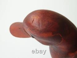 Déco de canard en bois signé Ketchum 44, sculptée à la main, art populaire vintage.