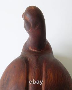 Déco de canard en bois signé Ketchum 44, sculptée à la main, art populaire vintage.