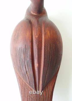 Déco de canard en bois signé Ketchum 44, sculptée à la main, art populaire vintage.