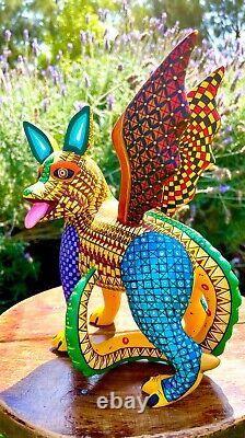 Dragón / Aigle Alebrije Sculpture en Bois Artisanat Mexicain Fait à la Main 100% Unique