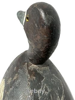 Duck en bois sculpté ancien Art populaire de la cabane