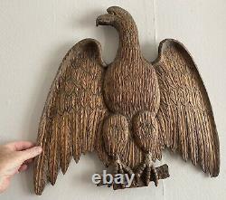 Early Wooden Sculpté Architectural Remnant & Folk Art American Bald Eagle