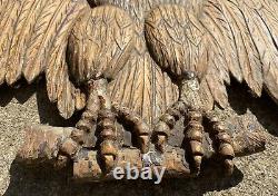 Early Wooden Sculpté Architectural Remnant & Folk Art American Bald Eagle