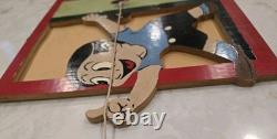 Ensemble de sculptures en bois d'art populaire américain des années 1950, drôles et agréables
