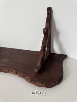 Étagère murale vintage / Arts et métiers / Sculptée à la main / Étagère d'art populaire