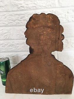 F. Schurmann Statue en bois Santos sculptée à la main Très détaillée Art populaire 12,5