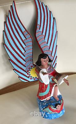 Famille Jimenez Ojeda Sn, Martin Tilcajete Oaxaca Sculpture en bois vintage/peinte 16