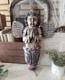 Figure D'ange En Bois Sculpté Polychrome Vintage, Putti Priant, Art Populaire