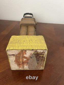 Figure d’art populaire indienne en bois sculpté vintage pour magasin de cigares, cigare de 18,5, bois 5¢