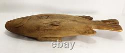 Figure de poisson en driftwood sculpté antique Lg - Art populaire américain
