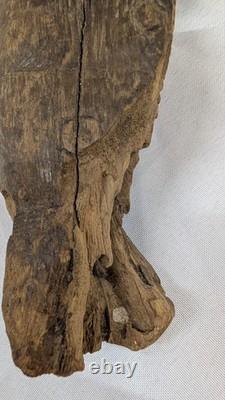 Figure en bois antique ou vintage, primitive, tribale ou d’art populaire, 8,5 pouces
