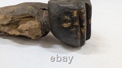 Figure en bois antique ou vintage, primitive, tribale ou d’art populaire, 8,5 pouces