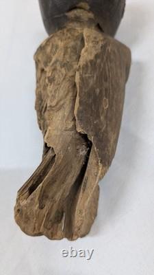 Figure en bois antique ou vintage, primitive, tribale ou d’art populaire, 8,5 pouces