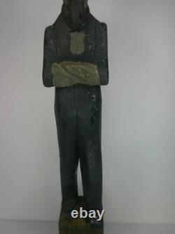 Figure en bois sculptée à la main et peinte représentant Oncle Sam, art populaire antique, fin des années 1800 Z50