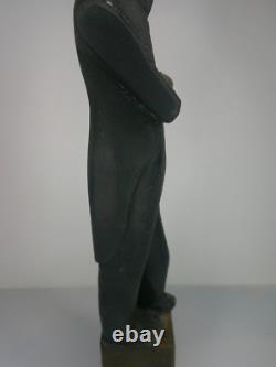 Figure en bois sculptée à la main et peinte représentant Oncle Sam, art populaire antique, fin des années 1800 Z50