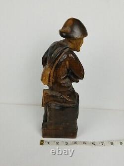 Figure en bois sculptée à la main soldat de la Deuxième Guerre mondiale Art populaire