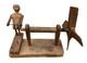 Figurine D'homme En Bois Sculpté De Tourniquet Antique, Art Populaire Des Années 1920-1940