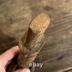 Figurine de danse antique en bois sculpture d'art populaire vers 1930 haute avec support