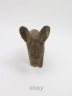 Figurine en bois sculptée d'art folklorique vintage, chien, 8,5 pouces de long x 5,5 pouces de haut