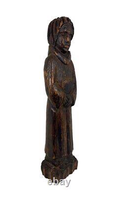 Figurine espagnole en bois sculptée à la main de style vintage du milieu du XXe siècle / art populaire espagnol