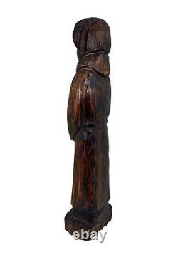 Figurine espagnole en bois sculptée à la main de style vintage du milieu du XXe siècle / art populaire espagnol