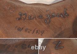 Gene Zesch J'ai Apprécié Autant Que Je Peux Supporter Cowboy Wood Carving Sculpture '89